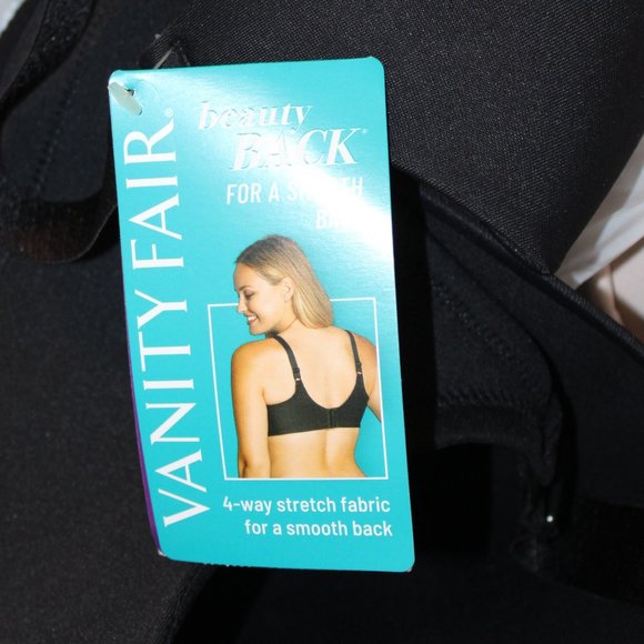 Vanity Fair Black Bra Full-Figure Wireless Size 42DD - Picture 6 of 8